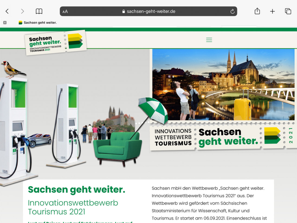Website, Social Media, Naming "Sachsen geht weiter" (Tourismus Marketing Gesellschaft Sachsen mbH)