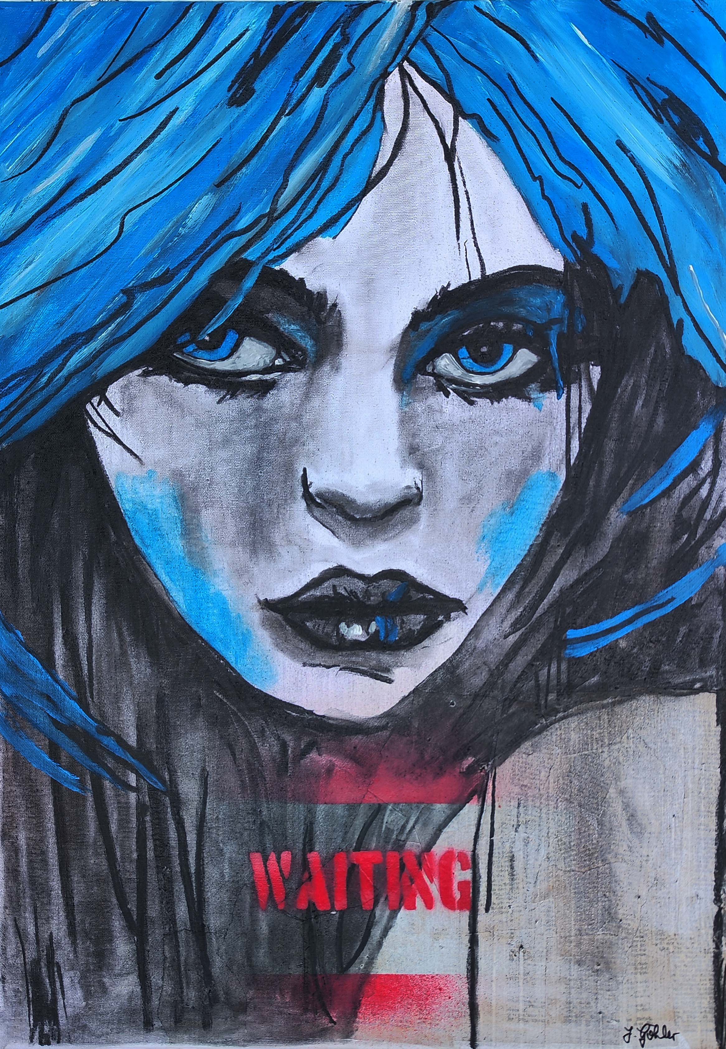 waiting mixedmedia 70x50