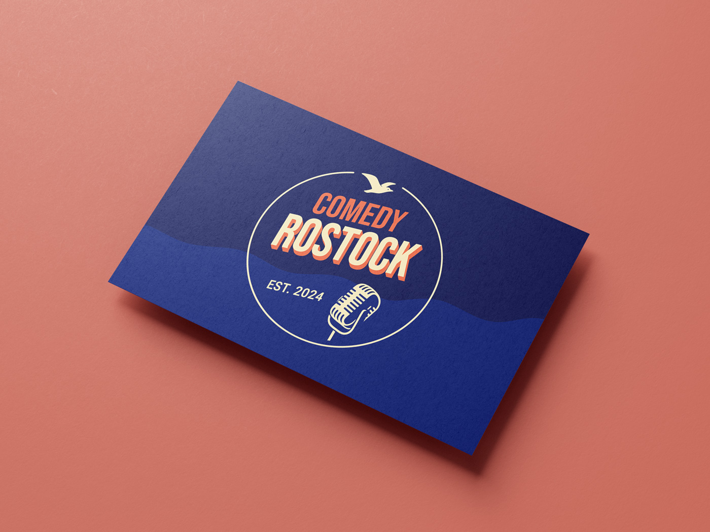 comedy rostock logo design karte